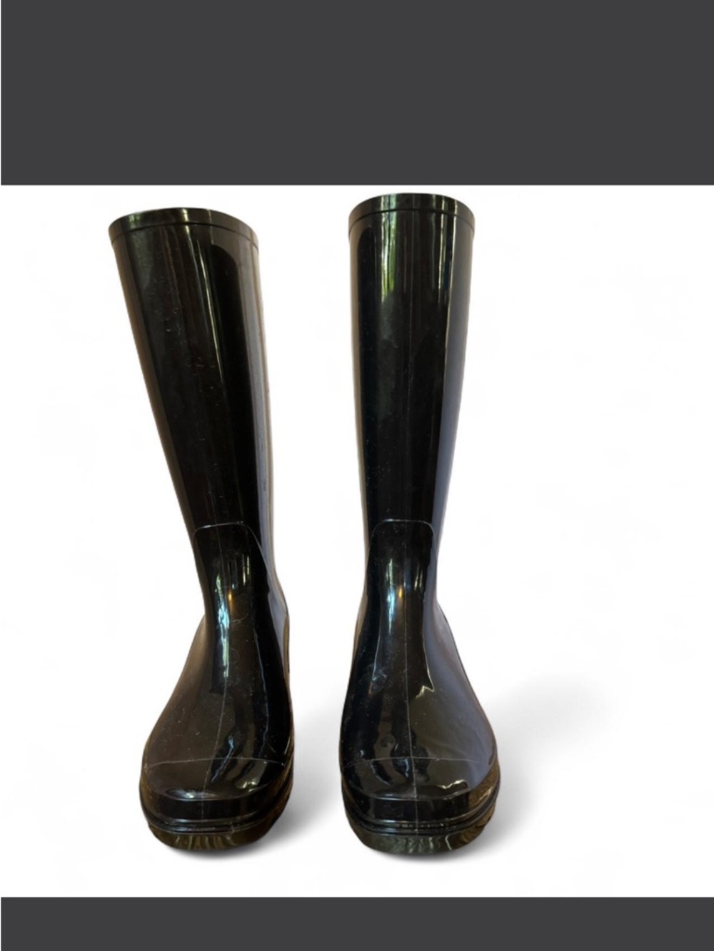 Time and Tru Black Glossy Knee-High Rain Boots